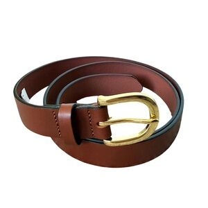 J. Crew Classic Belt Italian Leather Dark Nutmeg